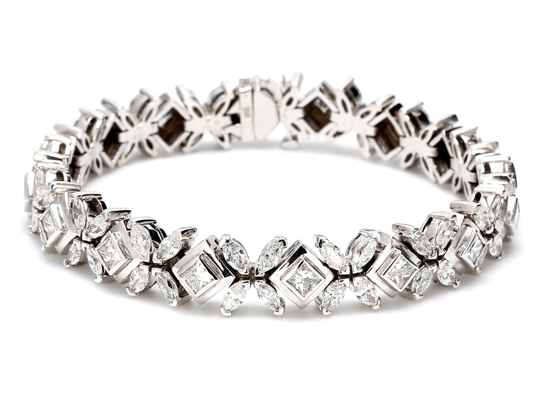 8"" Bracelet with marquise & princess cut diamonds. D10.39ct.t.w.