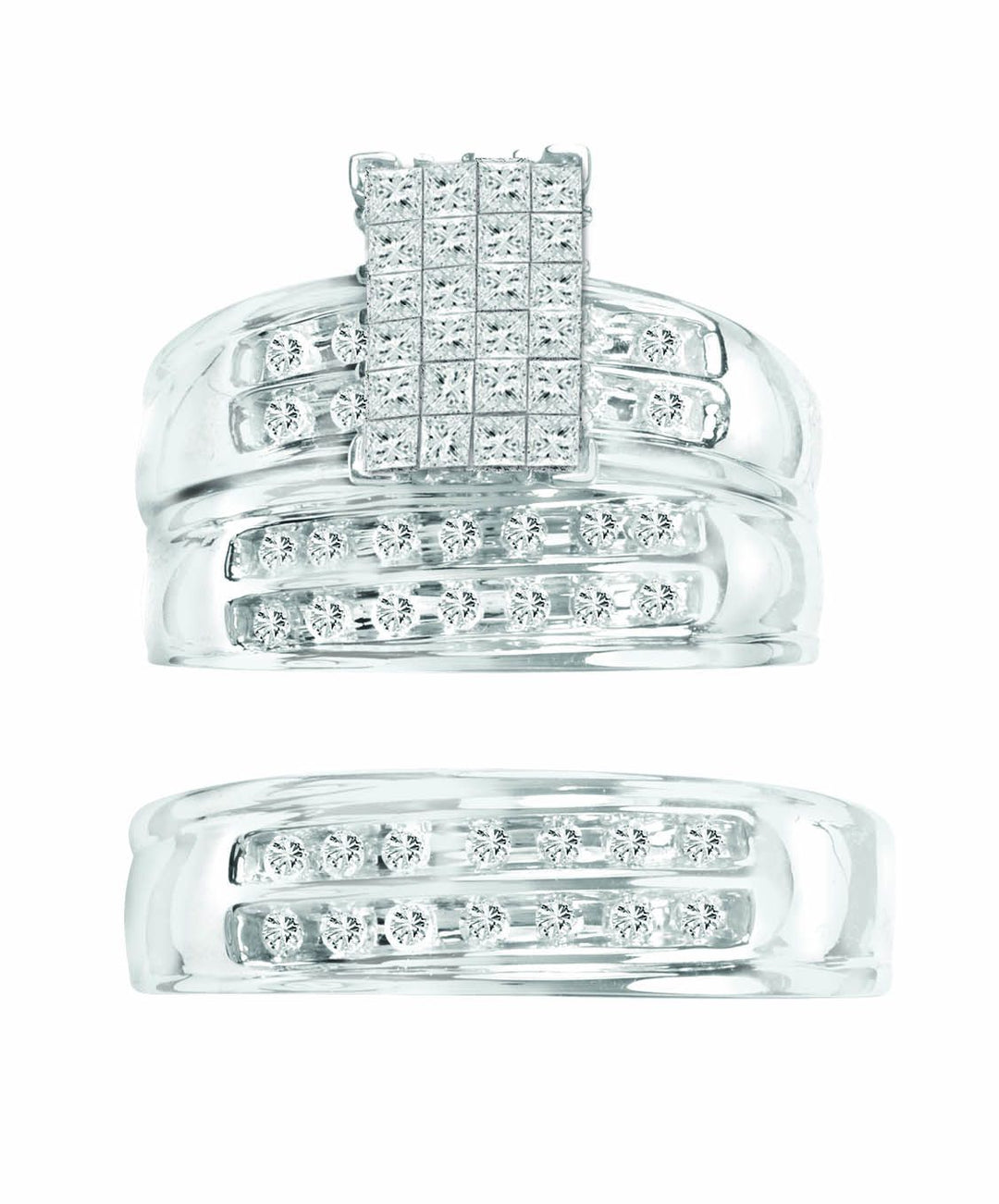 14K  0.90CT  PR/CT  DIA  TRIO  SET