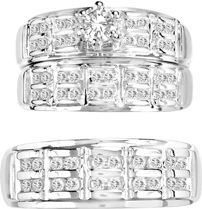 14K  0.75CT  PR/CT  DIA  TRIO  SET