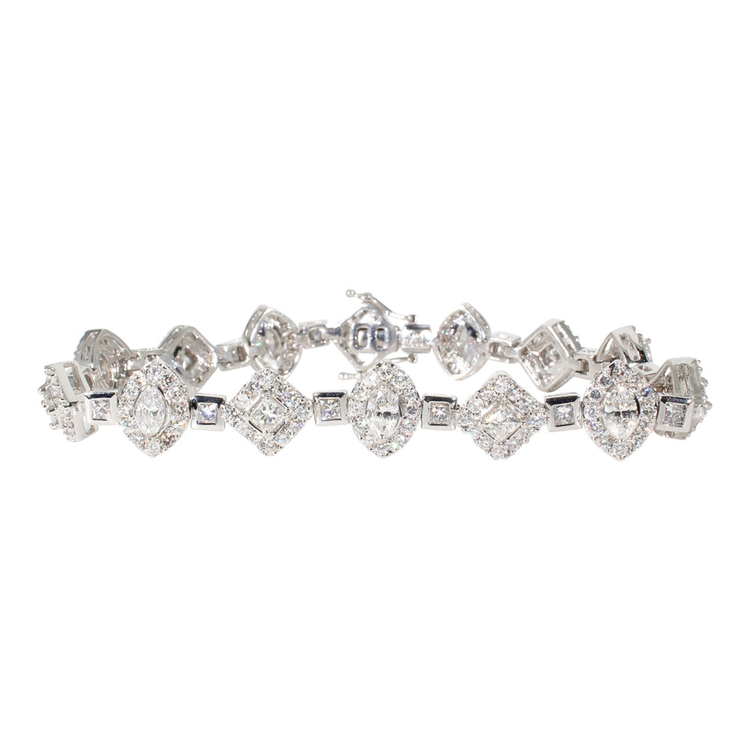 7"" Bracelet with round, princess, marquise& princess cut diamonds.  D7.55ct.t.w.