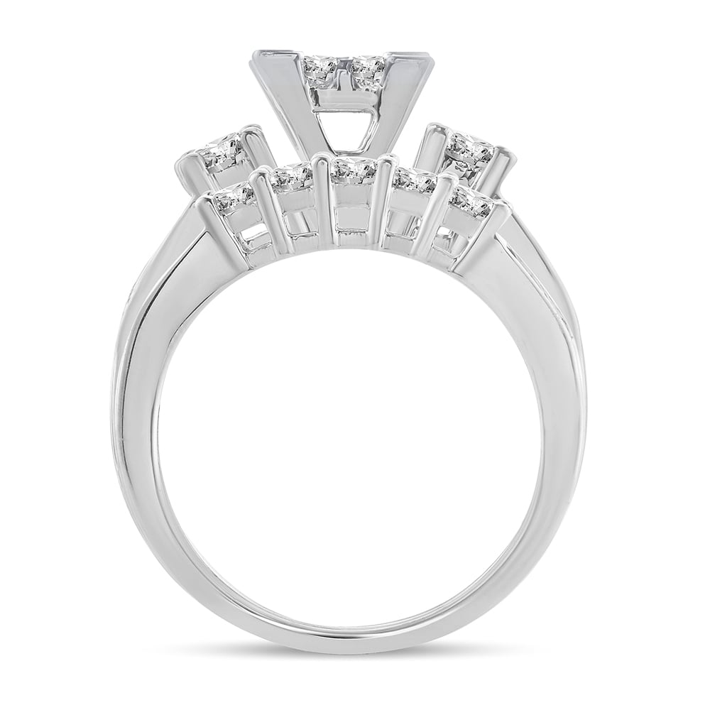 14K  1.50 CT  PRINCESS CUT Diamond  BRIDAL  RING