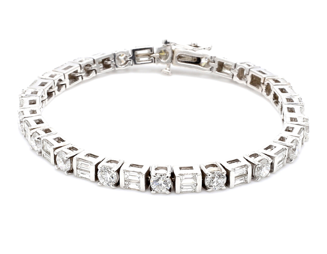 7"" Bracelet with round & baguette diamonds.  D8.68ct.t.w.