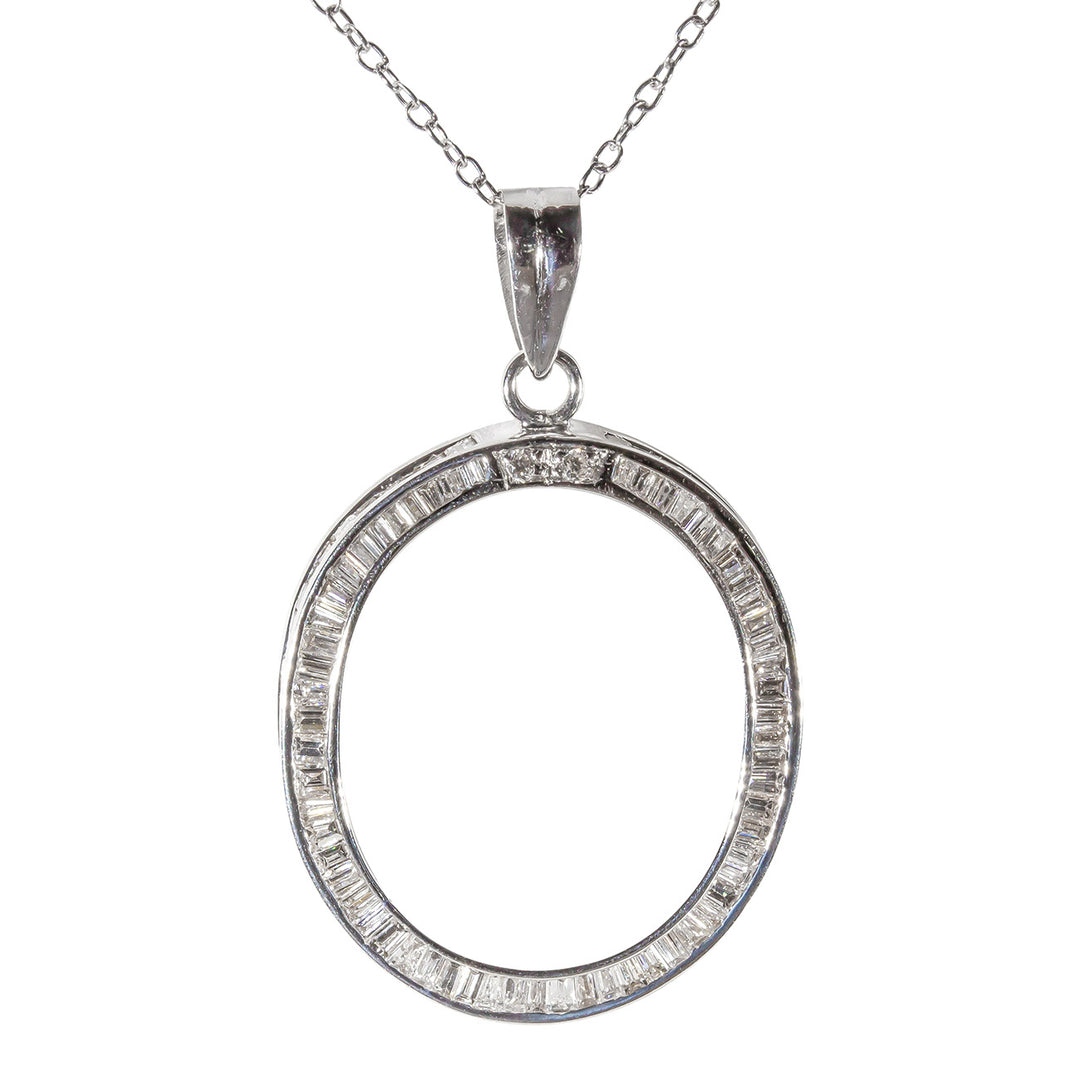 Circle of life pendant in 18K WG with baguette diamonds.  D2.33ct.t.w.