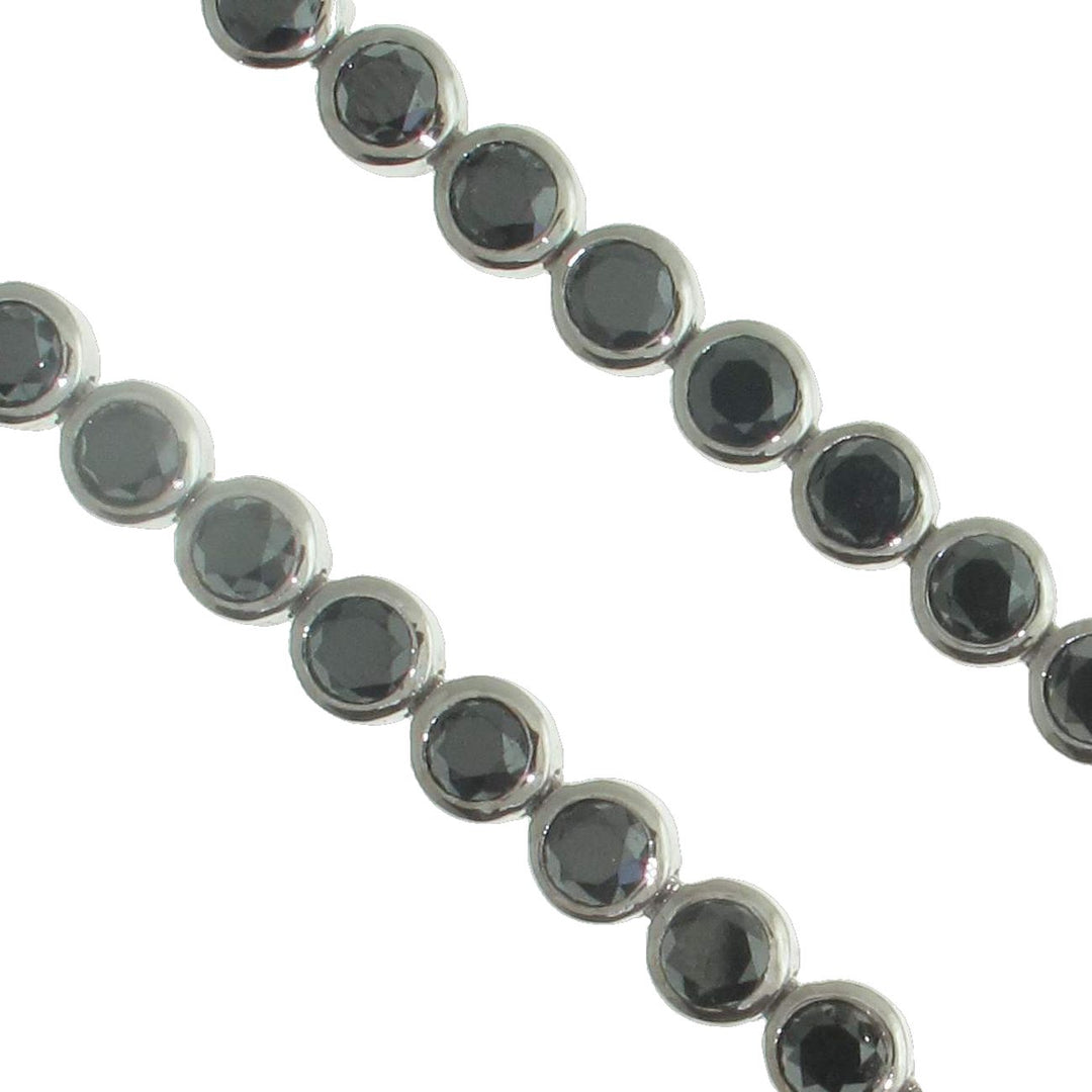 43"" Tennis necklace with black rhodium and bezel set (189) round black diamonds.  D65.92ct.t.w.