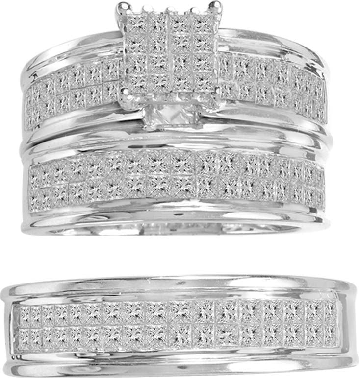 14K  1.75CT  Diamond  TRIO  SET