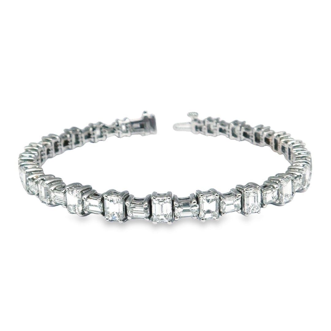 6.5"" Bracelet in 18K WG with 4-prong diagonally set (40) emerald cut diamonds.  D11.74ct.t.w.