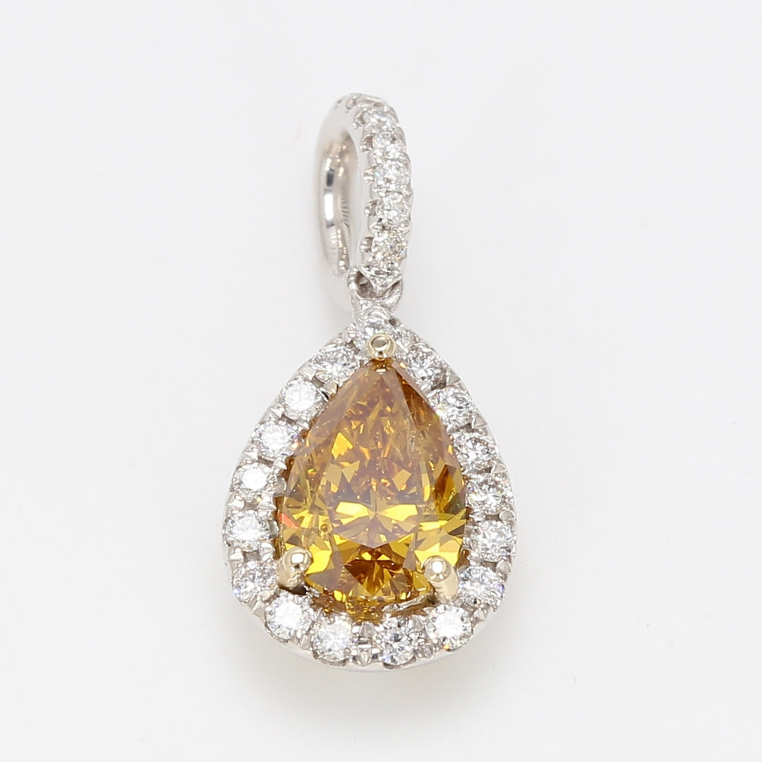 Halo pendant in 18K WG with prong set round diamonds.  D0.28ct.t.w.