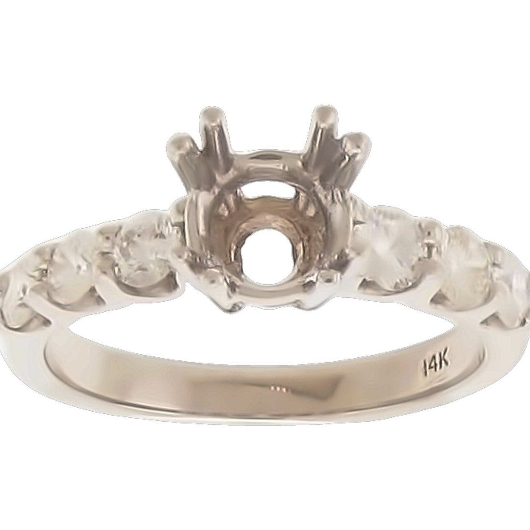 Semi-mount with U-prong set round diamonds.  D0.59ct.t.w.