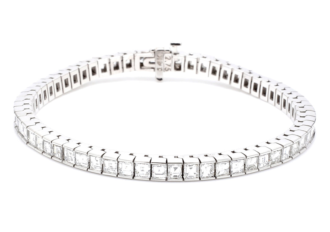 7"" Tennis bracelet with channel set asscher cut diamonds.  D8.29ct.t.w.