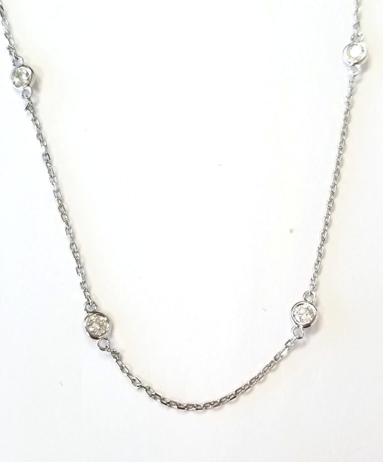 18"" Diamonds by the yard necklace with bezel set (10) round diamonds.  D0.82ct.t.w.