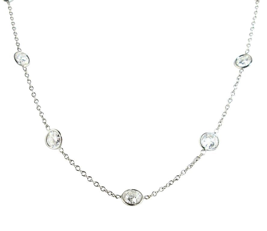 18"" Diamonds by the yard necklace with bezel set round diamonds.  D2.38ct.t.w.