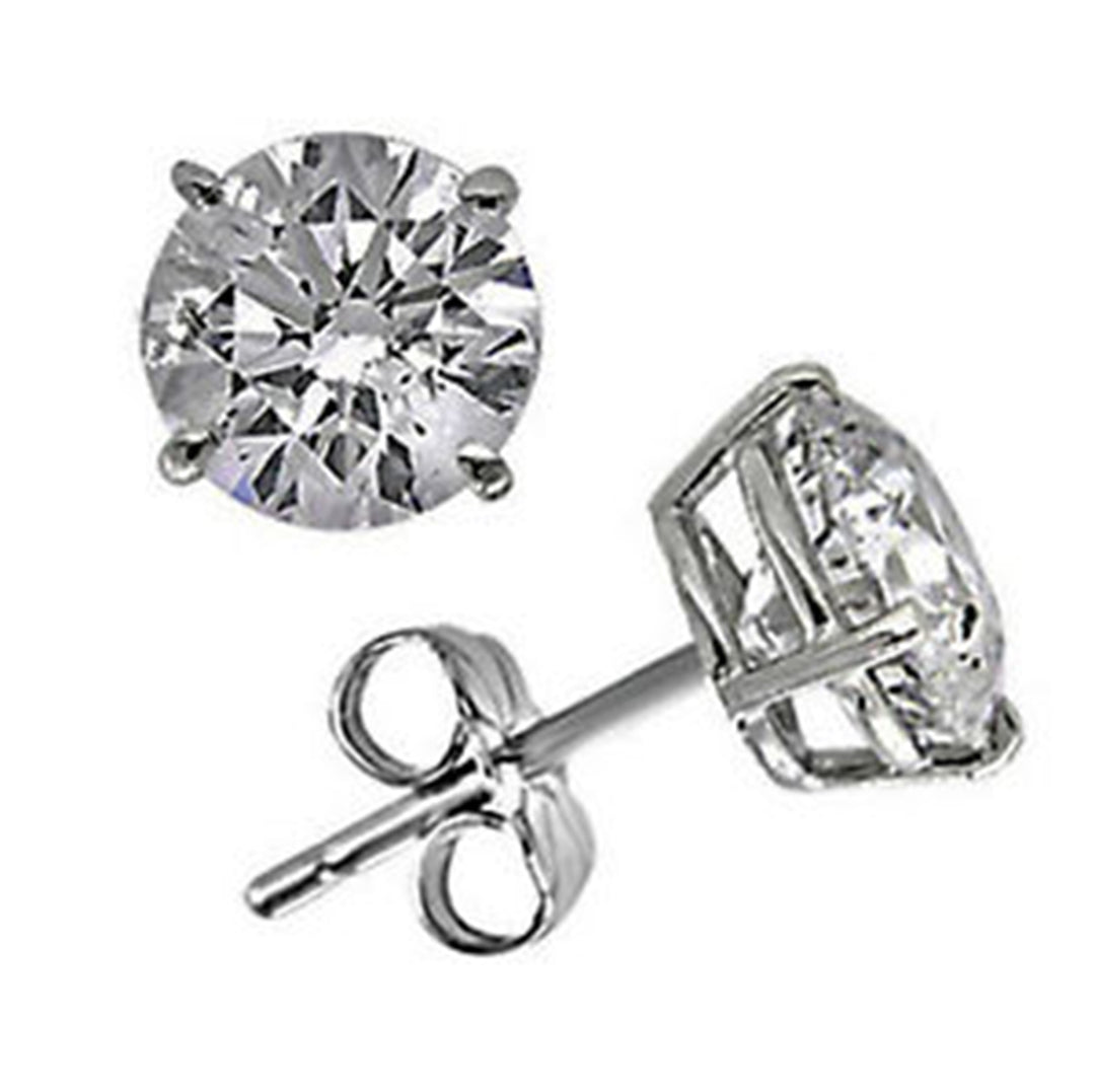 Push back stud earrings with 4-prong set USA certified E-F/SI3 round diamonds.  D1.67ct.t.w.