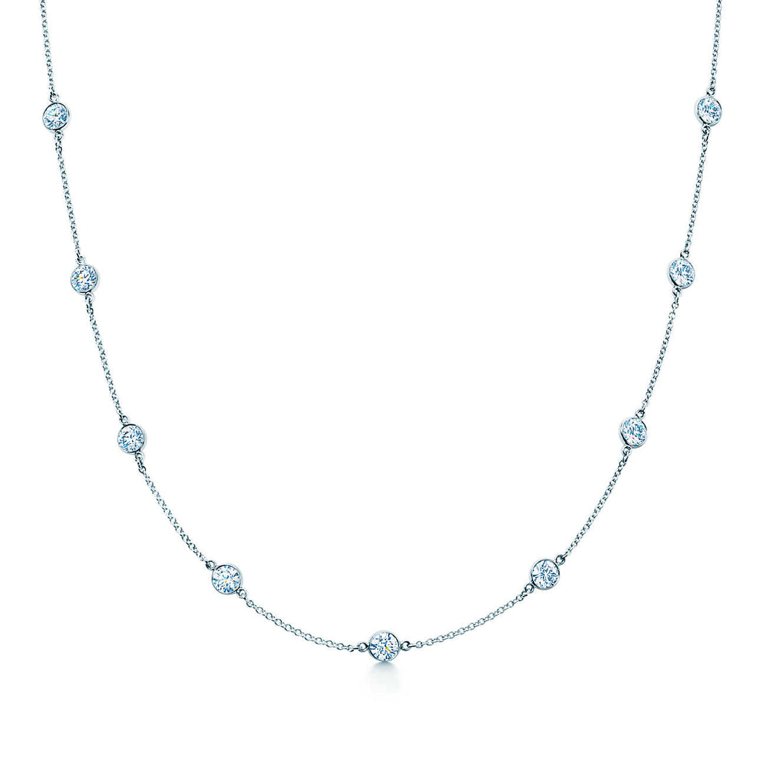 18"" Diamonds by the yard necklace in 18K WG with bezel set round diamonds.  D1.31ct.t.w.