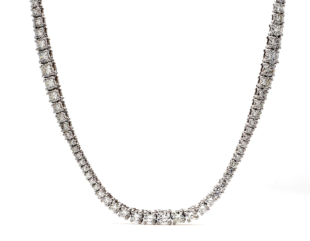 32"" Tennis necklace with 4-prong set (351) round diamonds.  D16.77ct.t.w.