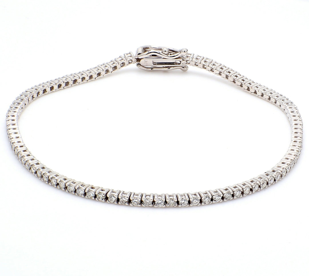 7"" Tennis bracelet with 4-prong set (90) round diamonds.  D1.43ct.t.w.
