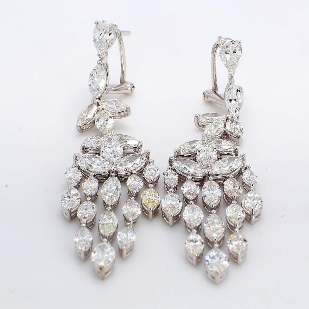 2.25"" Chandelier earrings in 18K WG with prong set marquise diamonds.  D12.41ct.t.w.