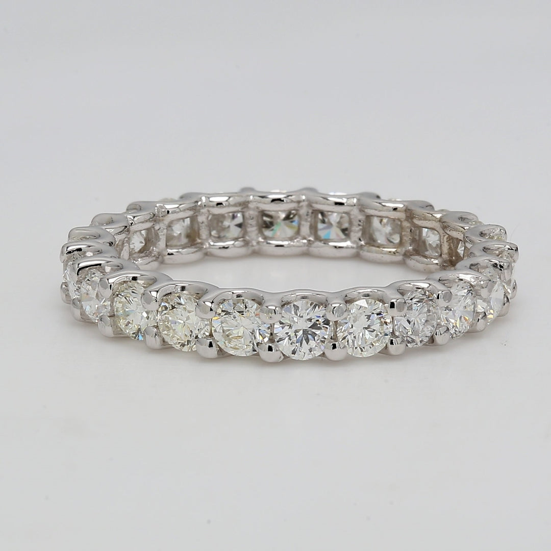 Eternity band with U-prong set (17) round diamonds.  D4.04ct.t.w.  Size 5.5