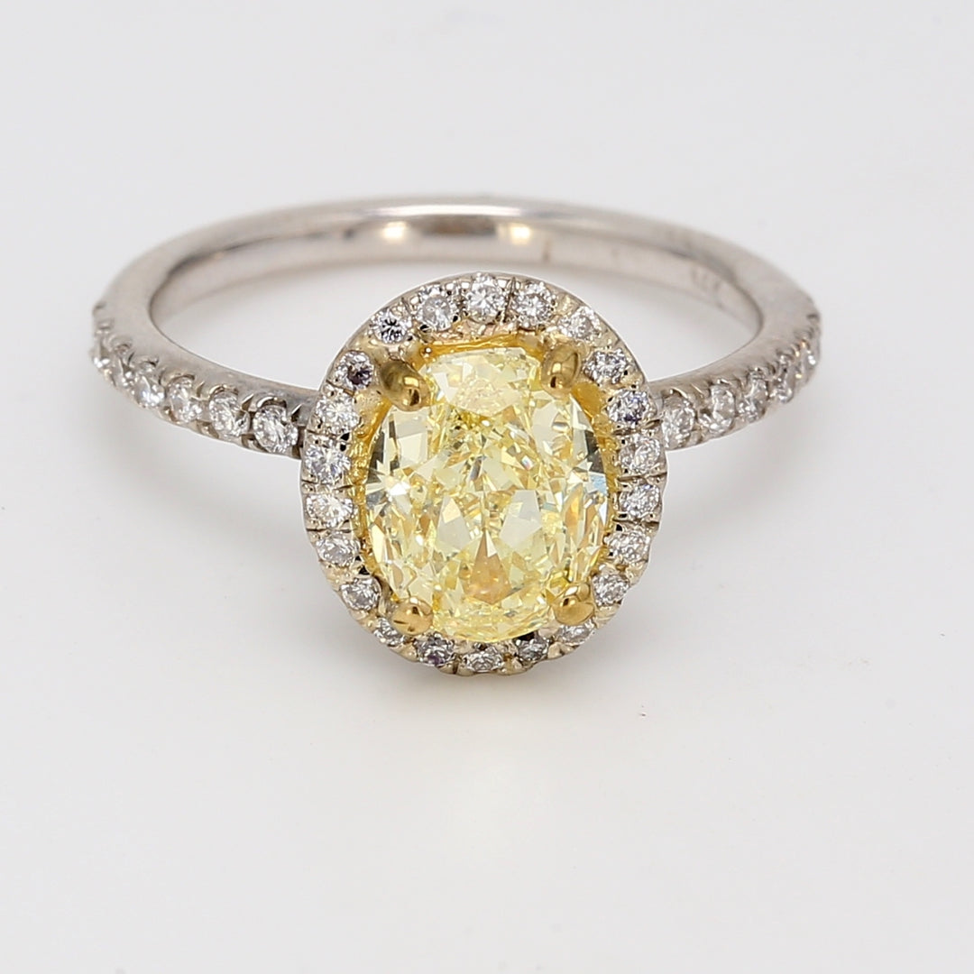 Halo semi-mount with french pave set round diamonds.  D0.42ct.t.w.