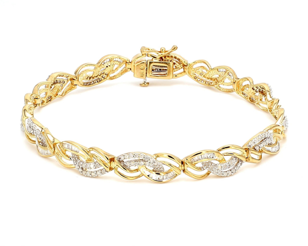 8"" Bracelet 10K YG with prong set round diamonds.  D3.50ct.t.w.