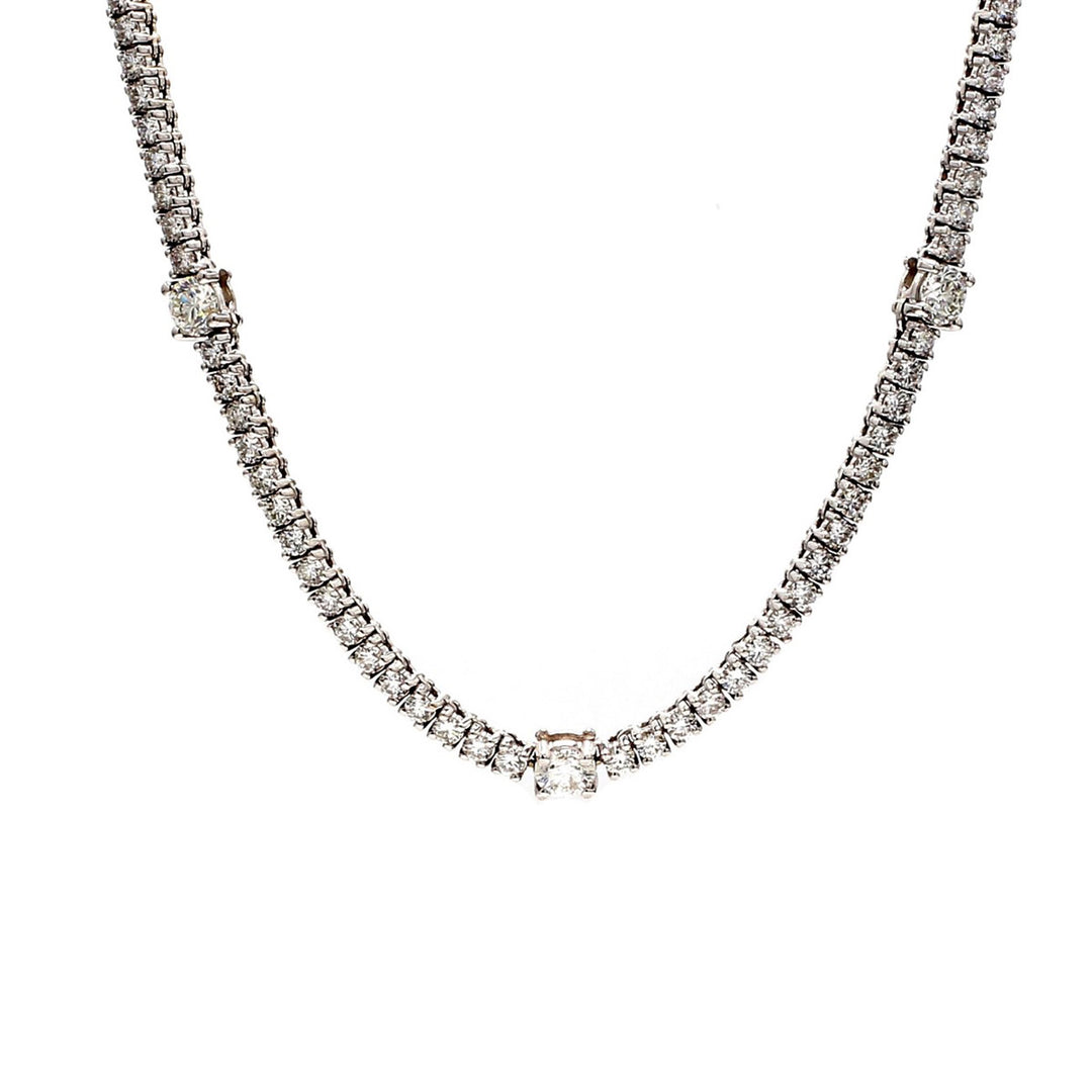 17 Tennis necklace with 4-prong set (177) round diamonds.  D7.36ct.t.w.