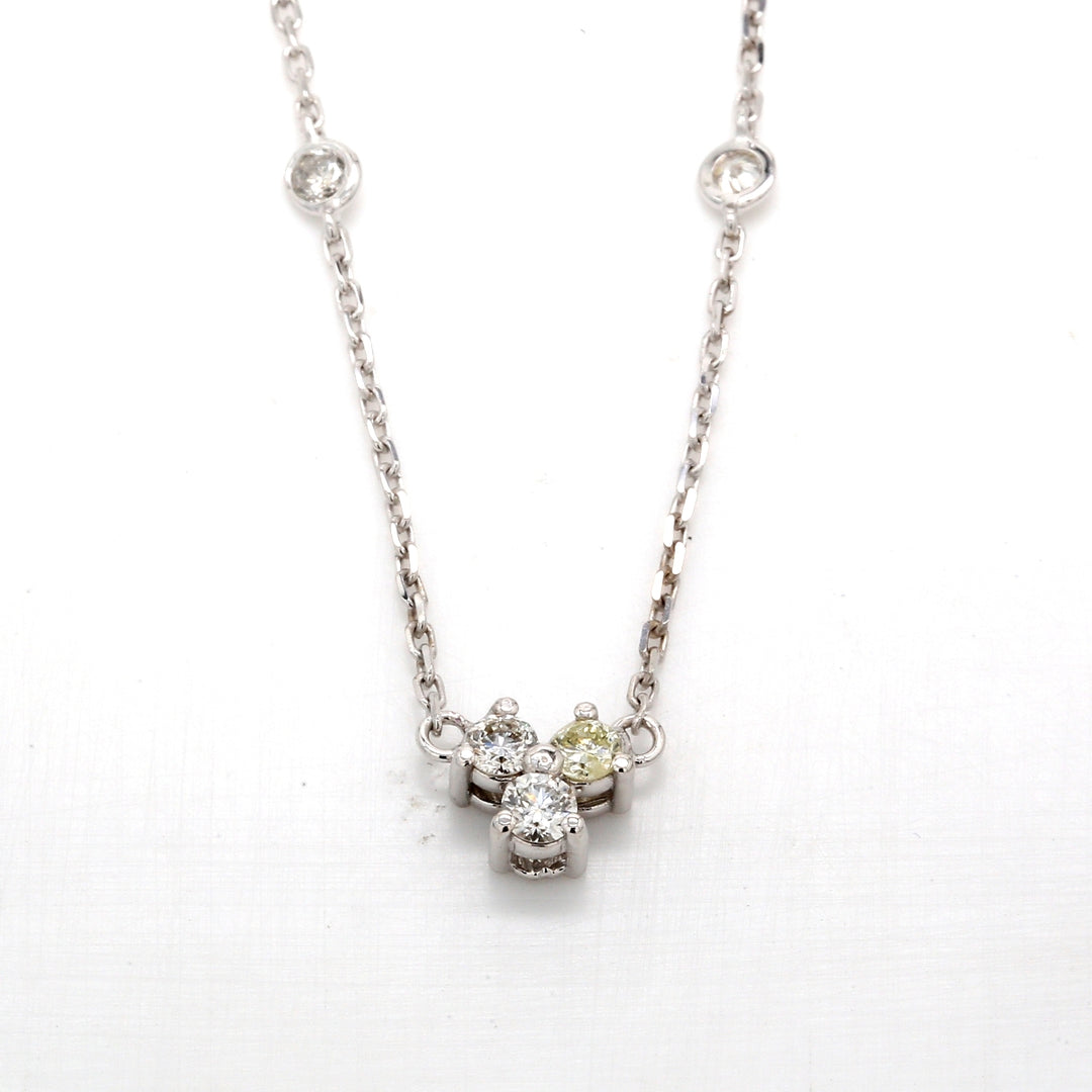16"" Diamonds by the yard necklace with bezel & prong set round diamonds.  D0.51ct.t.w.