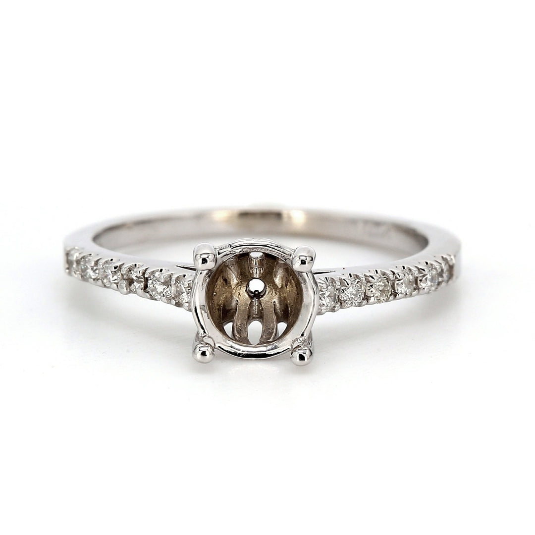 Semi-mount with pre-set round diamonds.  D0.15ct.t.w.  Size 6