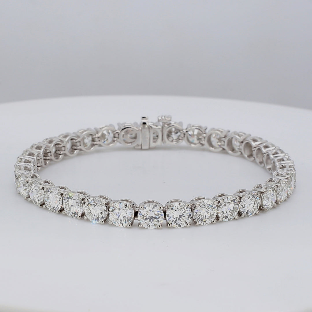 6.75"" Tennis bracelet in platinum with 4-prong set GIA certified F-G/SI2 (33) round diamonds.  D16.80ct.t.w.