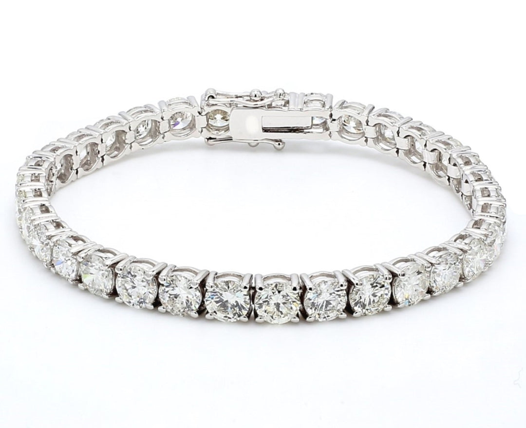 7"" Tennis bracelet with 4-prong set (45) round diamonds.  D10.62ct.t.w.