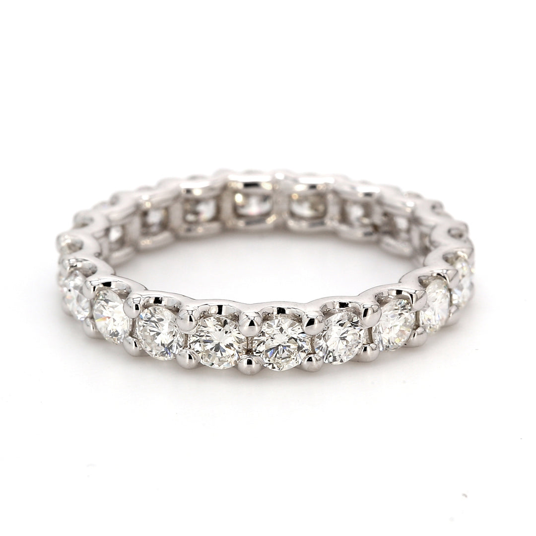 Eternity band with U-prong set (20) round diamonds.  D1.92ct.t.w.  Size 5.5