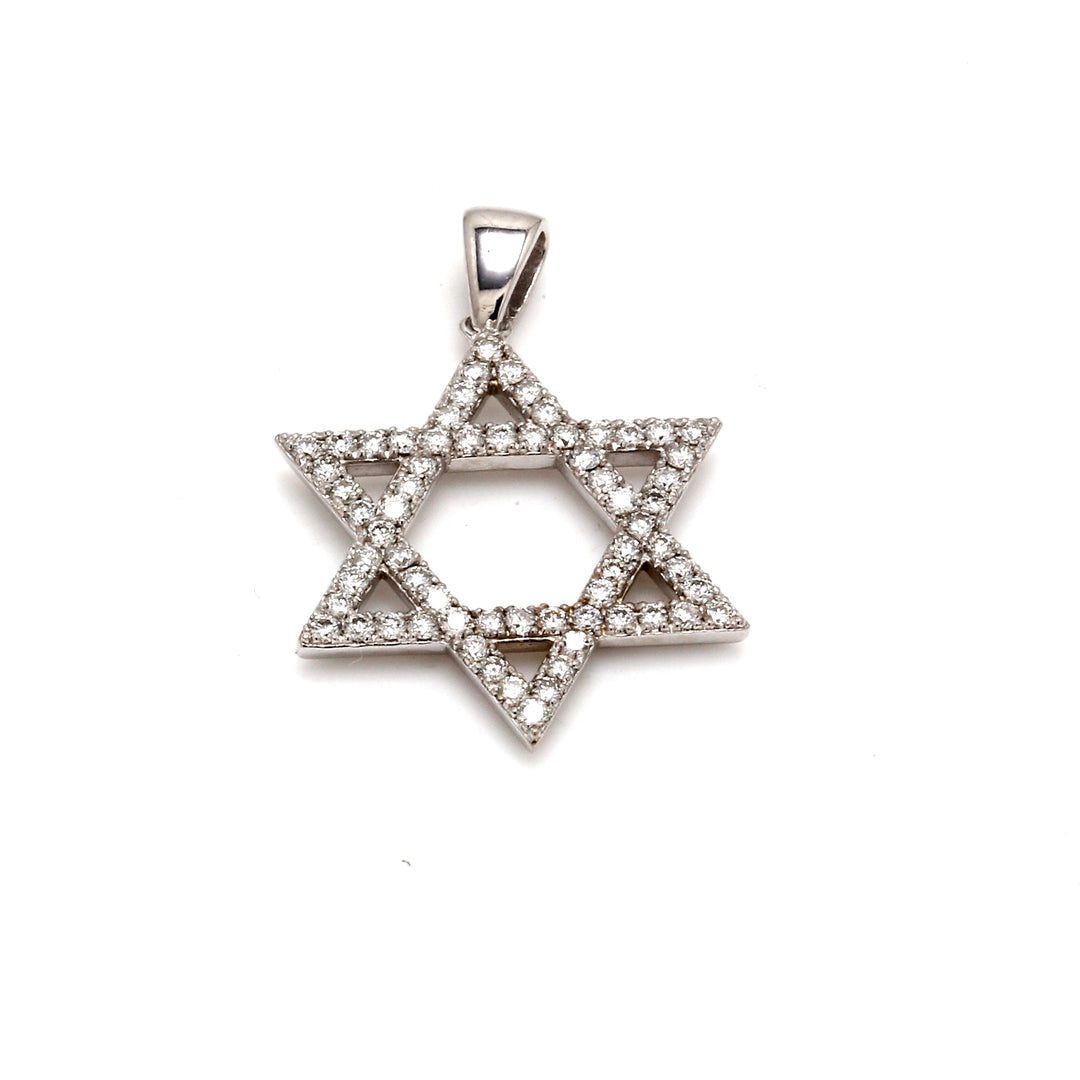 Star of David pendant with pave set round diamonds.  D0.58ct.t.w.