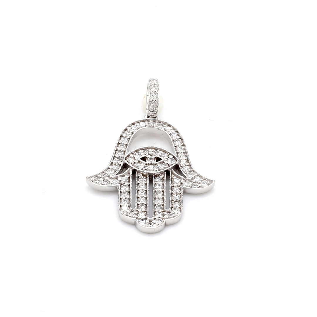 1.5"" Hamsa pendant with pave set (69) round diamonds.  D0.82ct.t.w.