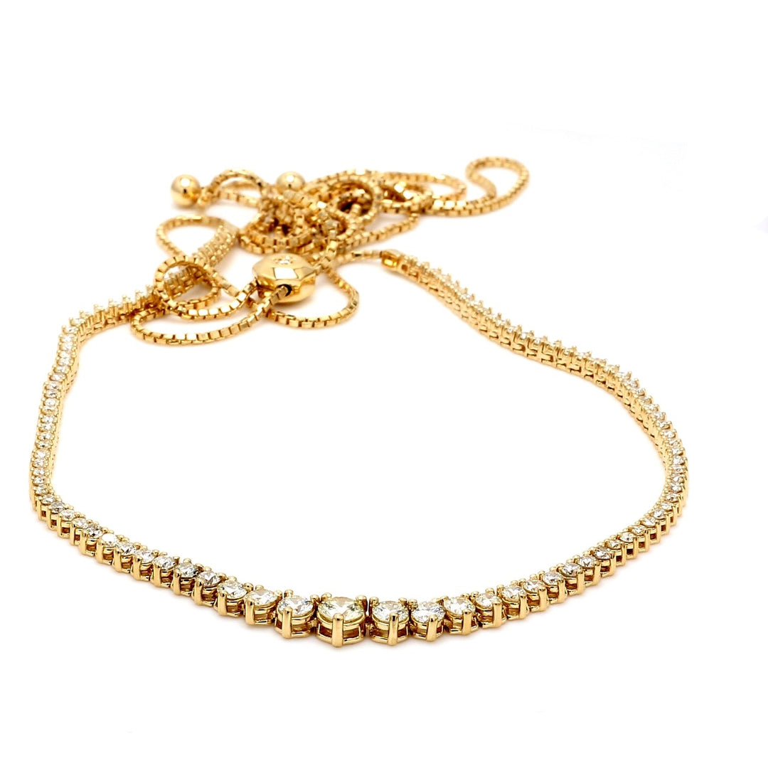 Bolo style necklace in 14K YG with 3-prong set (103) round diamonds.  D3.12ct.t.w.