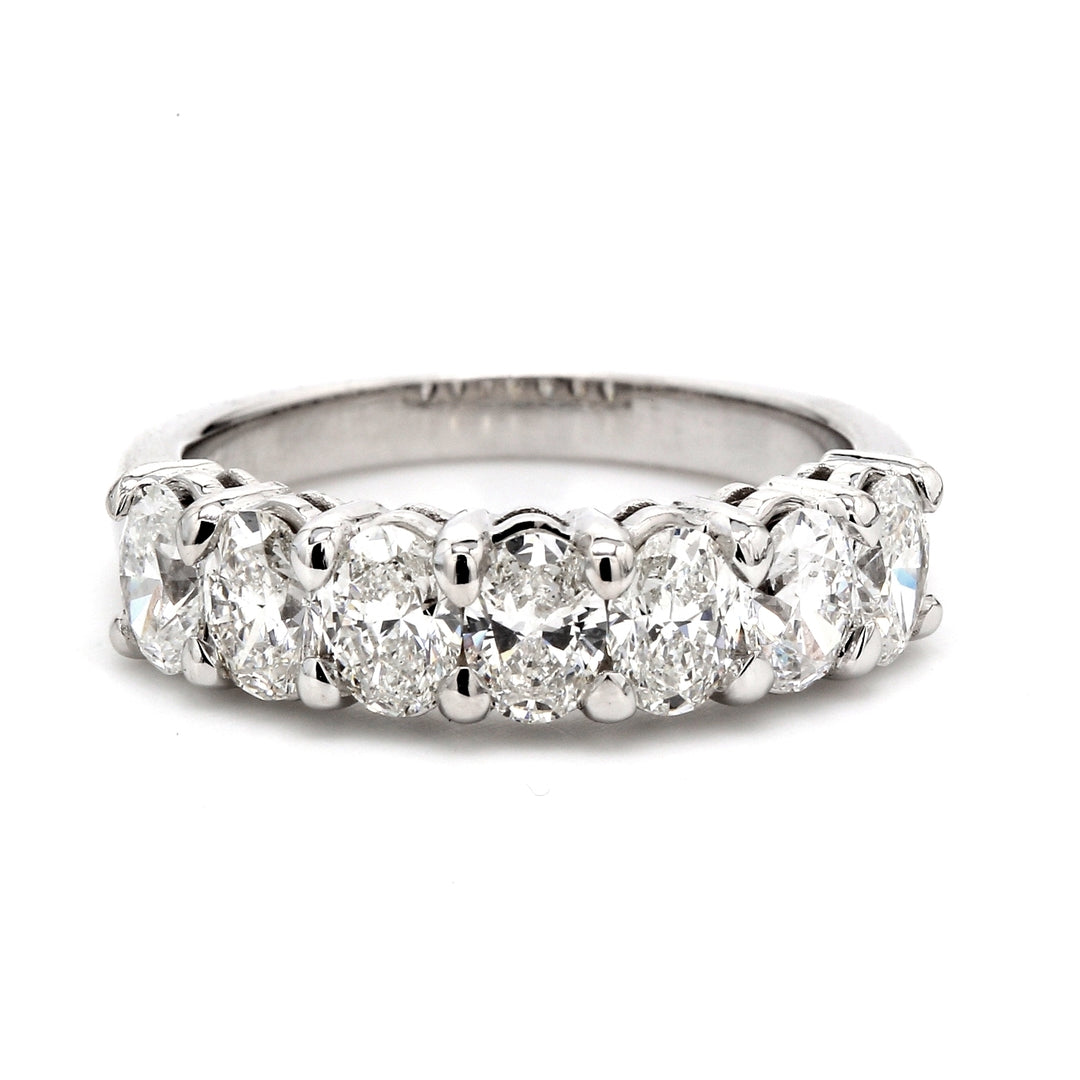 7-stone band with shared prong set oval diamonds.  D1.71ct.t.w.  Size 6