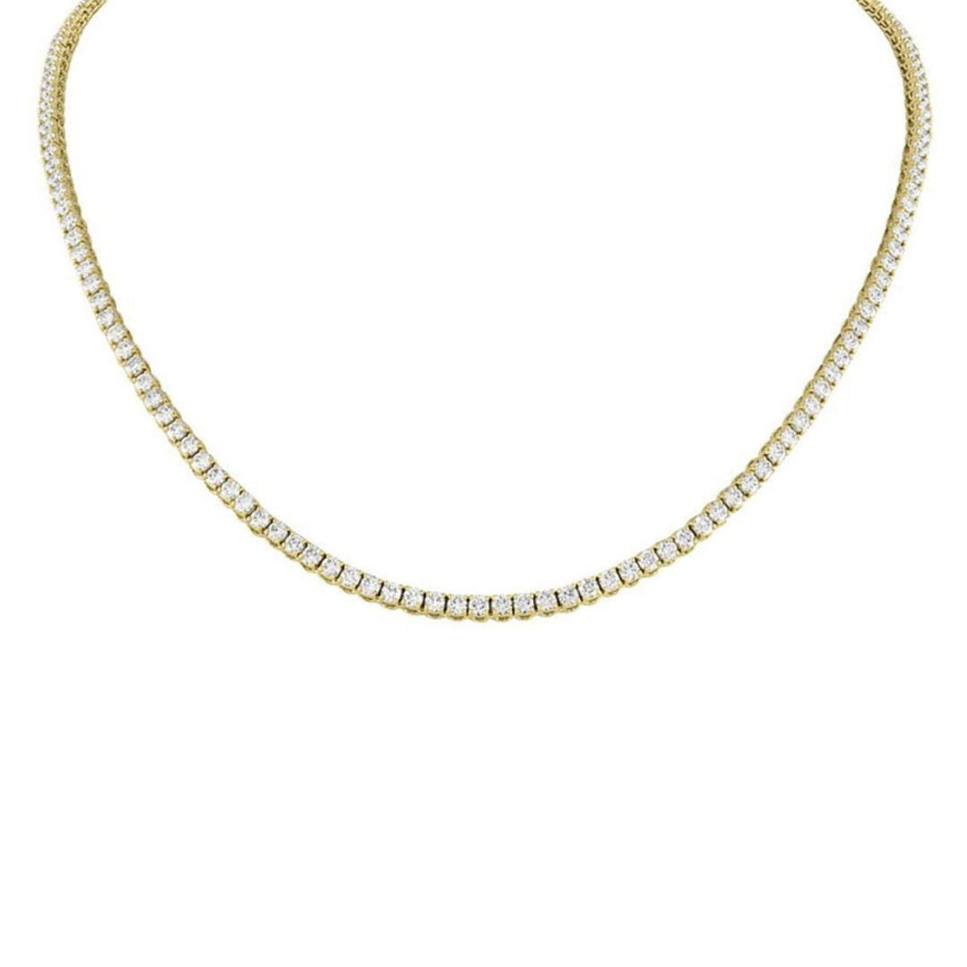 20"" Tennis necklace in 14K YG with 4-prong set (223) round diamonds.  D8.69ct.t.w.