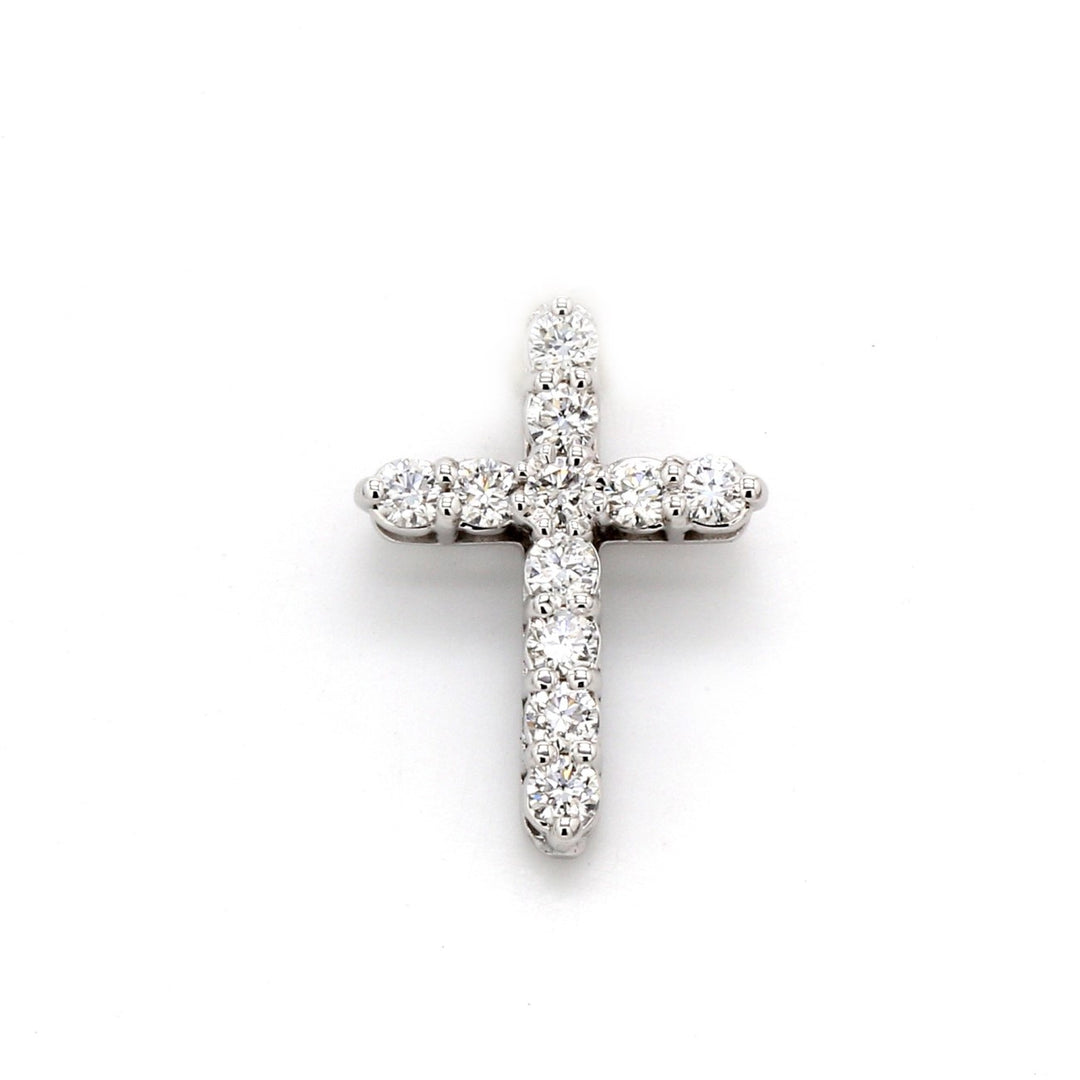 0.75"" Cross pendant with prong set (11) round diamonds.  D0.45ct.t.w.