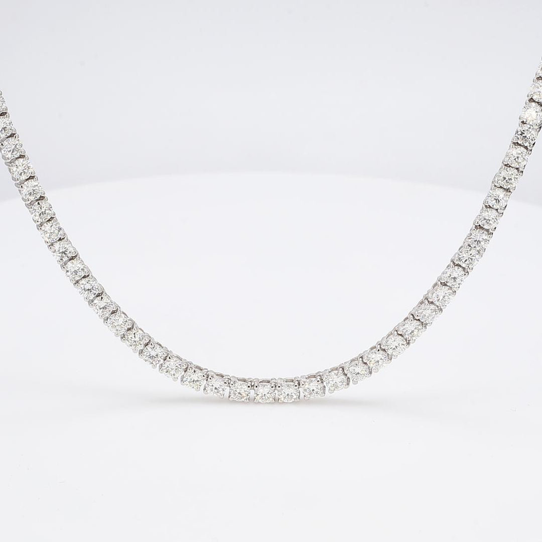 17"" Tennis necklace with 4-prong set (230) round diamonds.  D4.86ct.t.w.