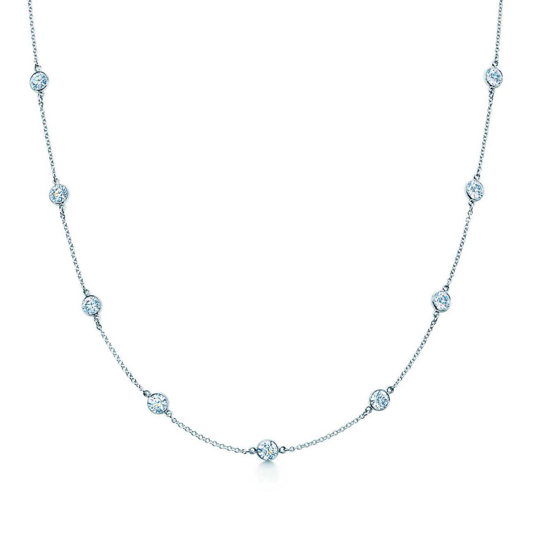 18"" Diamond by the yard necklace with bezel set (10) round diamonds.  D1.81ct.t.w.