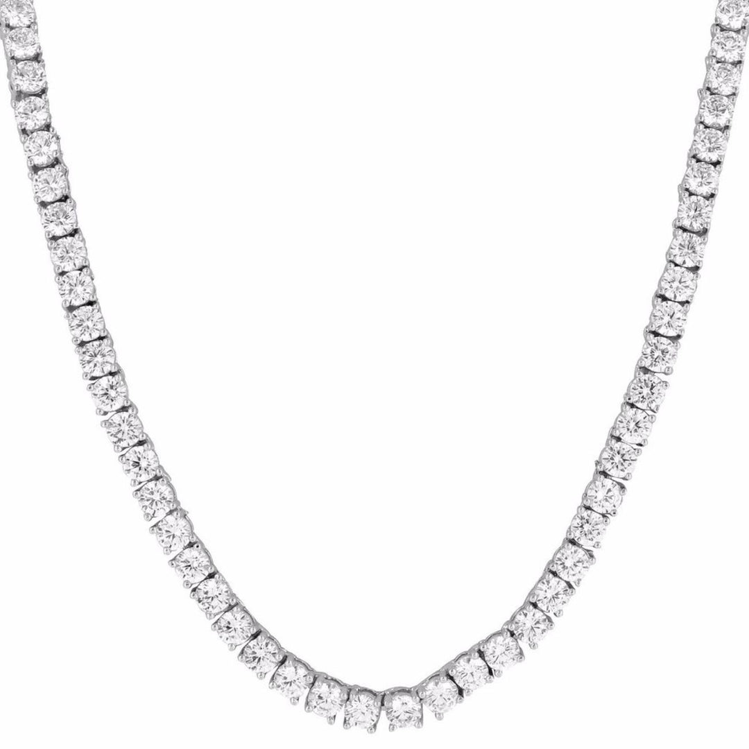 22"" Tennis necklace with 4-prong set round diamonds.  D28.32ct.t.w.