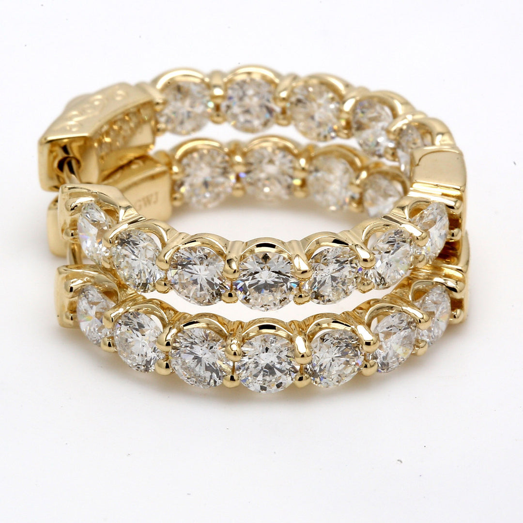 1"" Inside out hoop earrings with U-prong set (24) round diamonds.  D5.08ct.t.w.