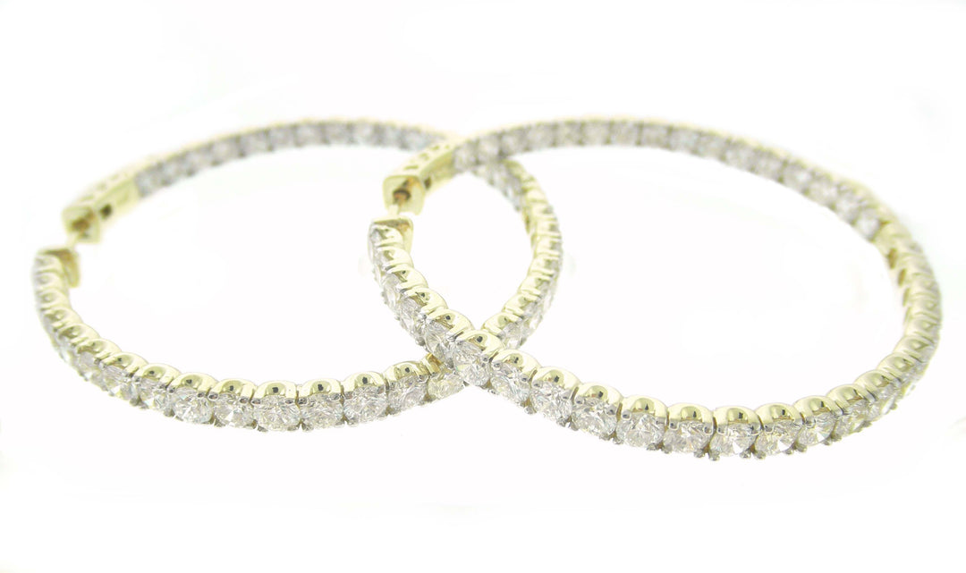 1"" Inside out hoop earrings with U-prong set (38) round diamonds.  D2.72ct.t.w.