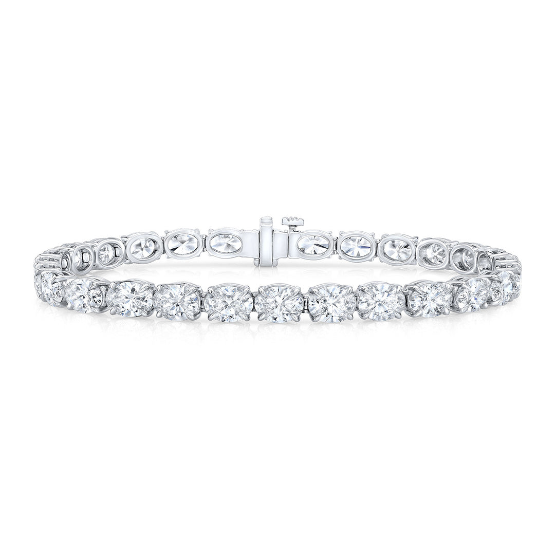 7"" Tennis bracelet east to west style with 4-prong set oval diamonds.  D9.47ct.t.w.