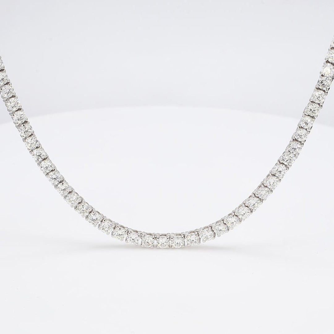 18"" Tennis necklace with 4-prong basket set (224) round diamonds.  D5.40ct.t.w.