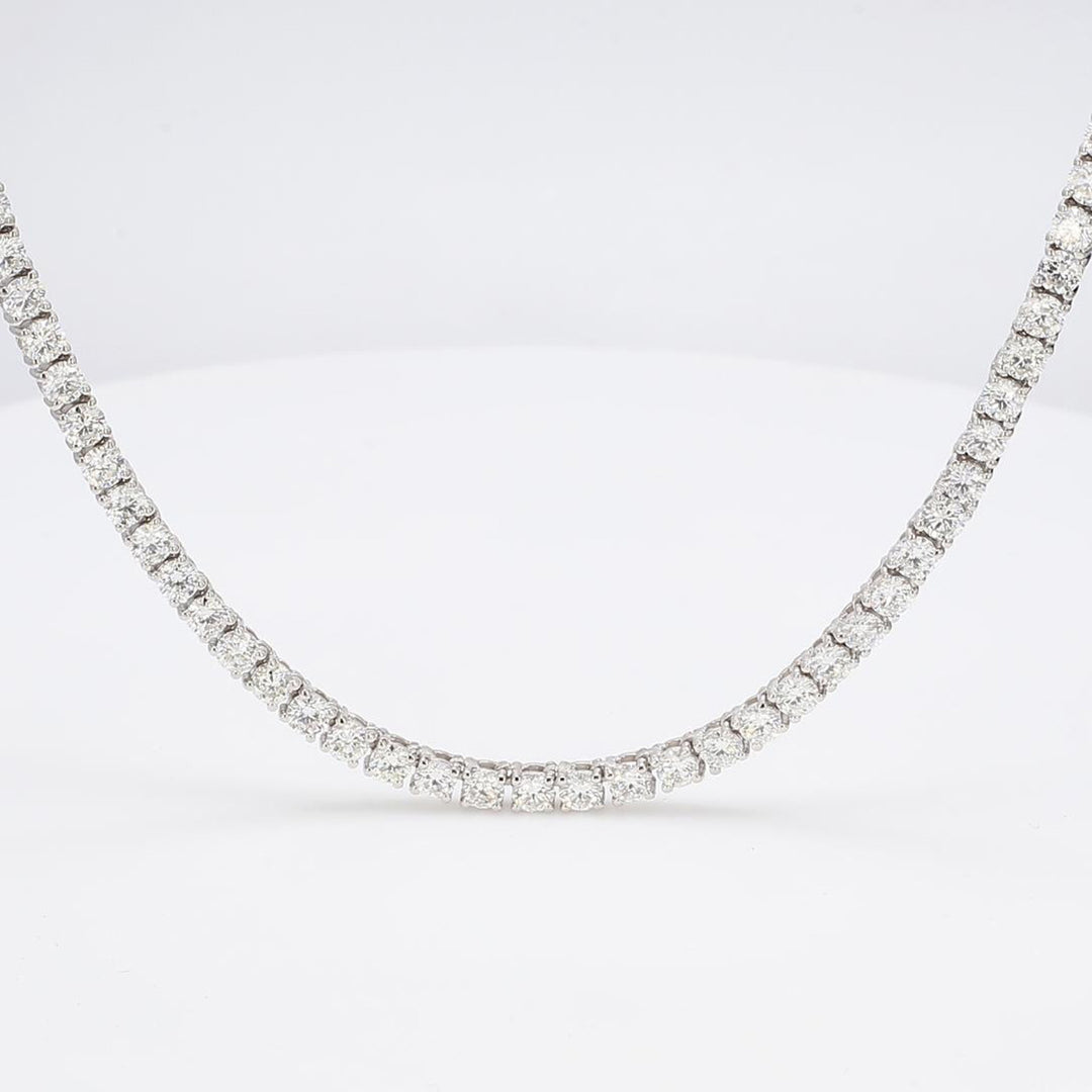 16"" Tennis necklace with prong set (195) round diamonds.  D5.07ct.t.w.