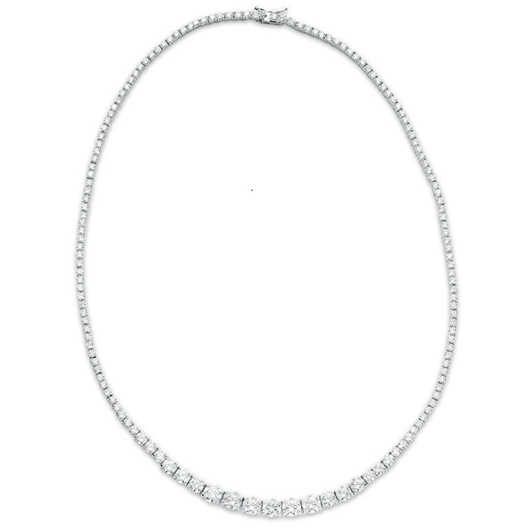 18"" Graduated tennis necklace w/ basket prong set round diamonds.  D7.86ct.t.w.