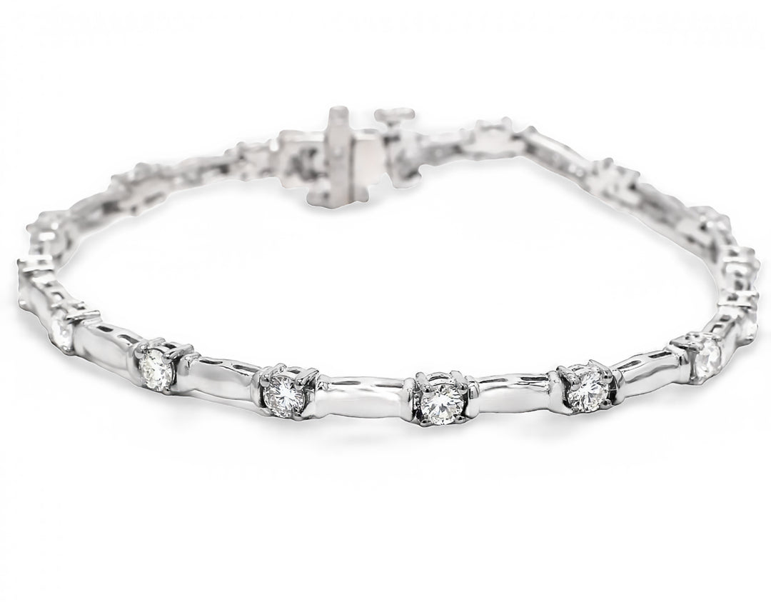 7"" Link bracelet with prong set (15) round diamonds.  D1.80ct.t.w.