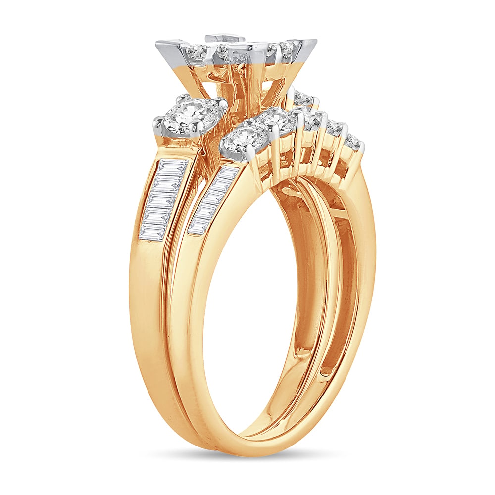 14K  1.00CT  PRINCESS CUT Diamond  BRIDAL  RING