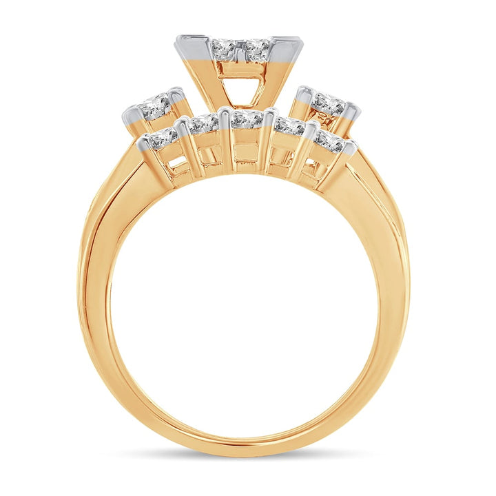 14K  1.00CT  PRINCESS CUT Diamond  BRIDAL  RING
