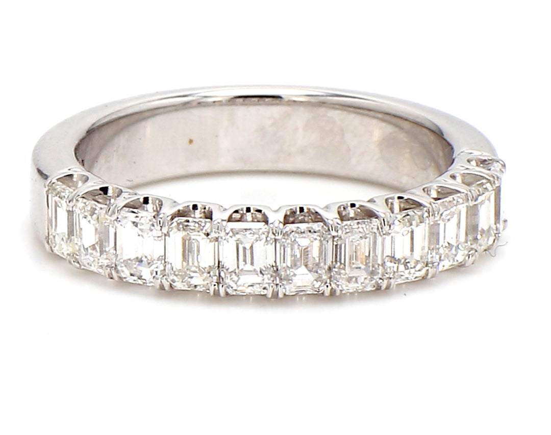 11-stone band in 18K WG with U-prong set emerald cut diamonds.  D1.47ct.t.w.  Size 6