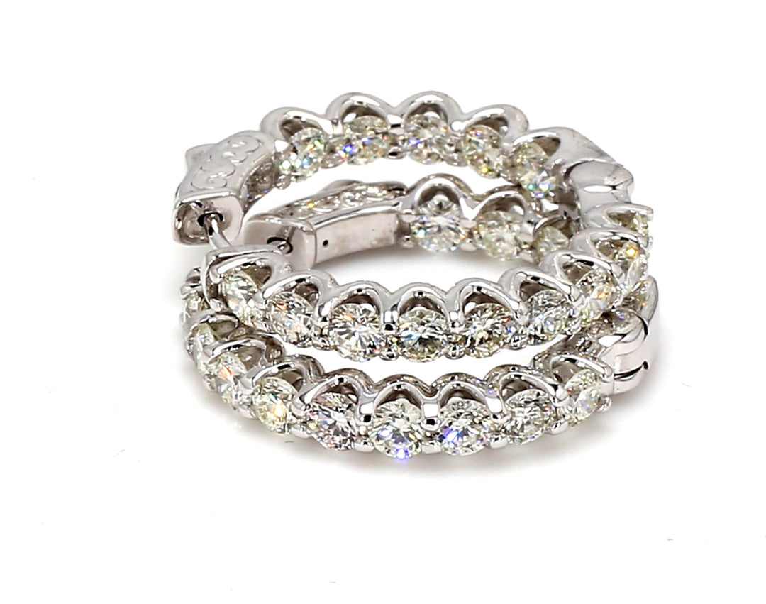1"" Inside out hoop earrings with U-prong set (28) round diamonds.  D3.55ct.t.w.