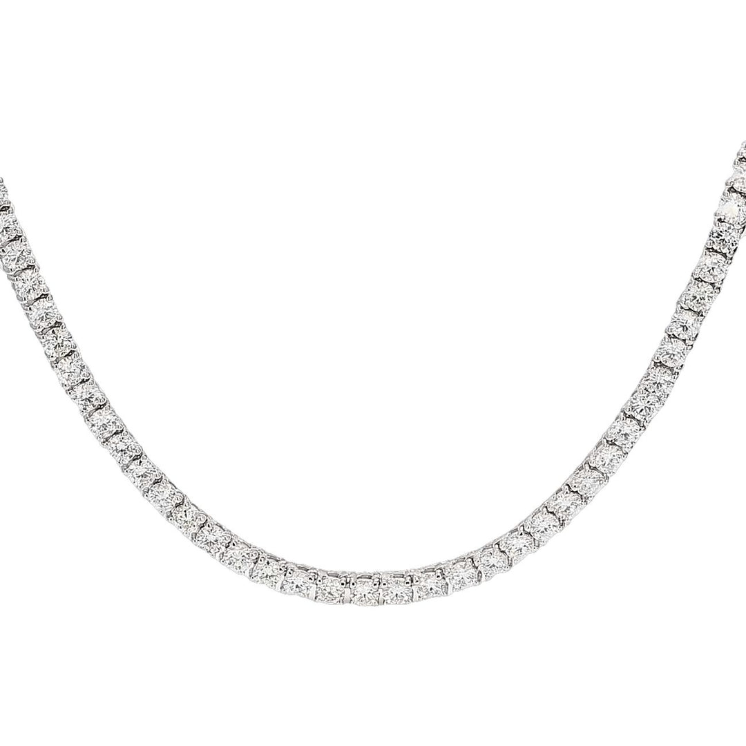 16.25"" Tennis necklace in 18K WG with basket prong set (80) round diamonds.  D40.01ct.t.w.